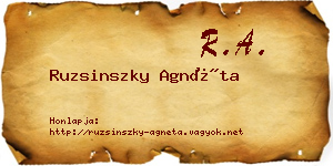 Ruzsinszky Agnéta névjegykártya